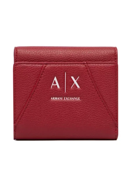 Armani Exchange portfel z imitacji skóry czerwony