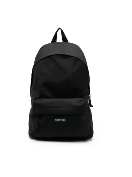 Lniana torba Balenciaga Explorer czarna