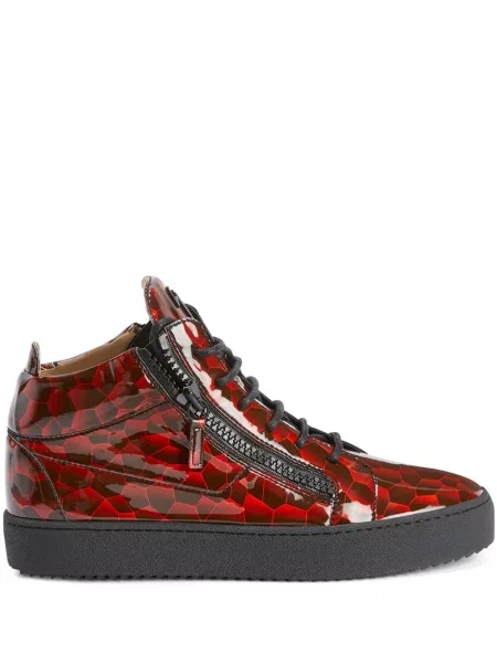 Sneakerși Giuseppe Zanotti Kriss cu imprimeu geometric roșu