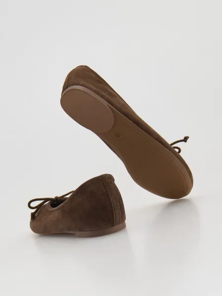 Кожаные балетки Reserved коричневые