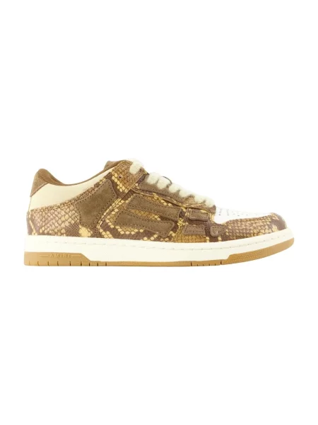 Sneakersy Amiri skórzane z nadrukiem brązowe