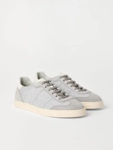 Sneakerși Brunello Cucinelli tricotate gri