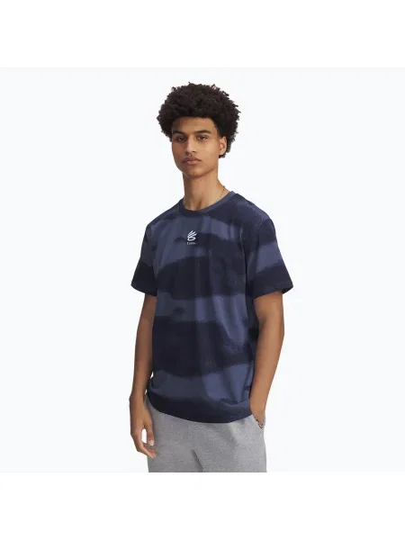 Férfi Under Armour Curry Hvyweight Logo downpour póló szürke/fehér. Méret: L fehér