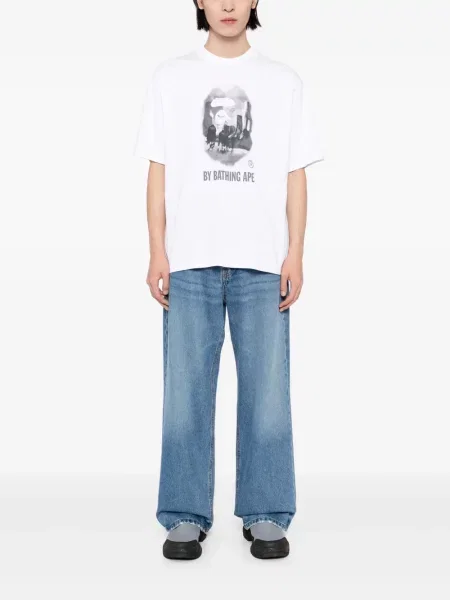 Tricou A Bathing Ape® cu imagine alb