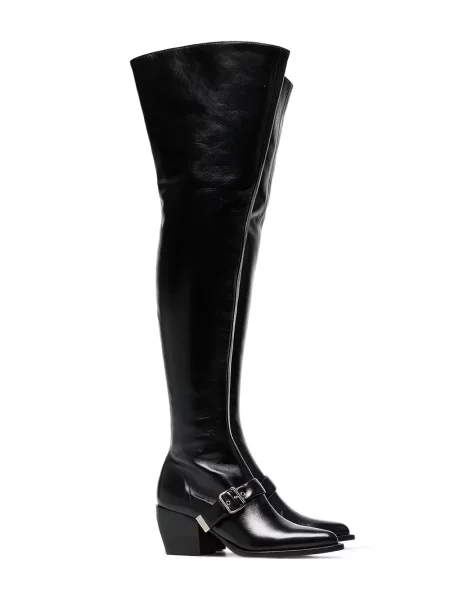 Cizme peste genunchi Chloé din piele negru