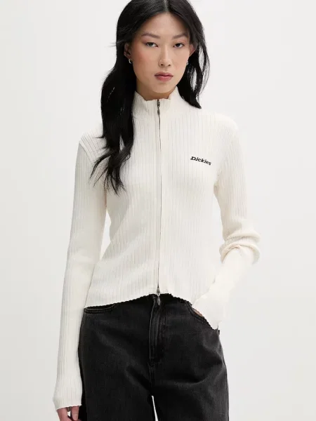 Dickies sweter rozpinany z bawełną beżowy