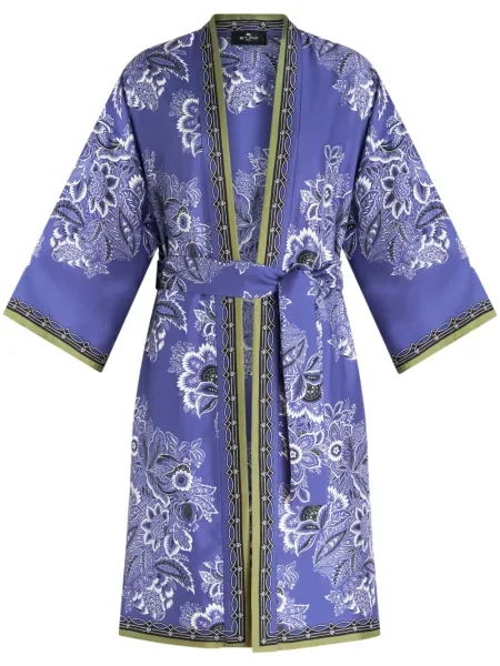 Halat Etro de mătase cu model floral cu imagine violet