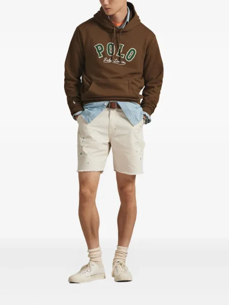 Dlouhá pruhovaná s límcem kšiltovka Polo Ralph Lauren modrá