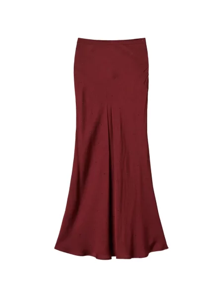 Stras fusta maxi Twinset din satin roșu