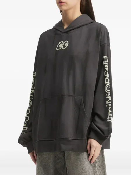 Hoodie Mini Cream με σχέδιο γκρι