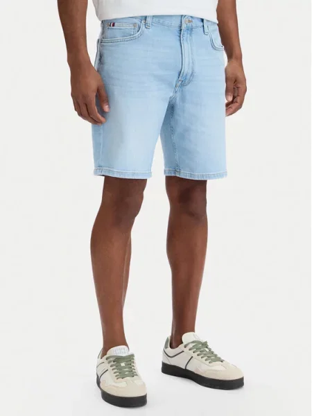 Tommy Hilfiger Jeans kratke hlače Denton Straight Fit modra