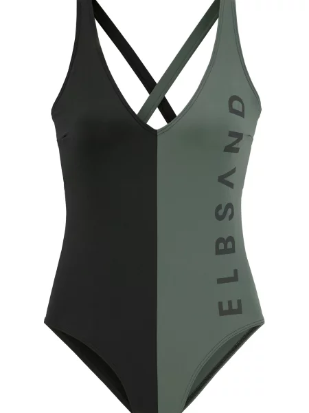 Elbsand Costum de baie întreg verde negru