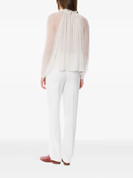 Bluză Alberta Ferretti cu model floral transparente alb