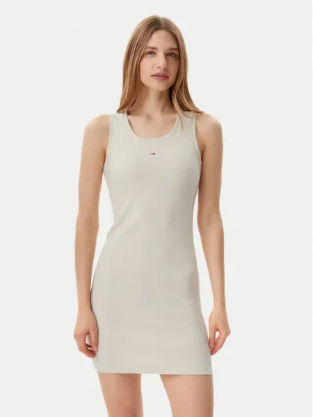 Tommy Jeans Každodenné šaty Essential béžová
