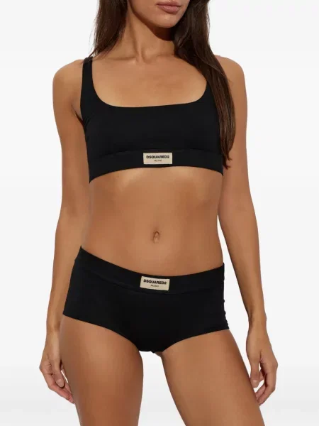 Sutien bralette Dsquared2 cu autograf negru
