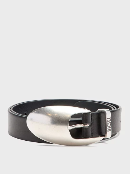 Кожаный ремень Diesel с автографом черный