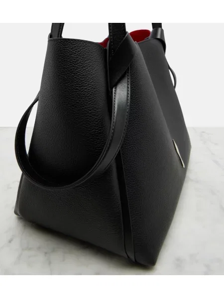 Kožená shopper kabelka Christian Louboutin čierna