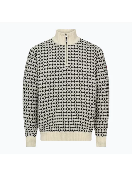 Pulover pentru bărbați Dovre Knitted Half Zip Pullover beige bej