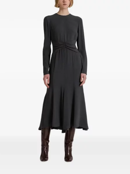 Fodros hosszú midi ruha Alberta Ferretti szürke