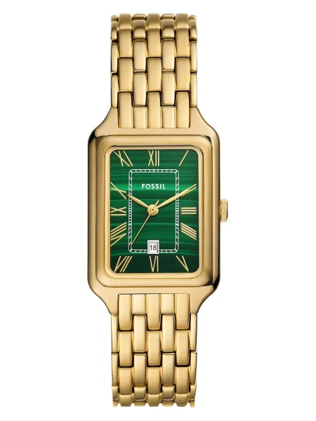 FOSSIL Ceas analogic RAQUEL / gri / verde Ă®nchis auriu