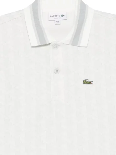 Tricou polo Lacoste cu imagine alb