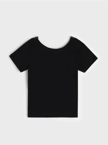 Блузка з коротким рукавом чорний