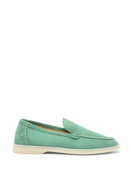 Pantofi loafer Scarosso din piele de căprioară verde