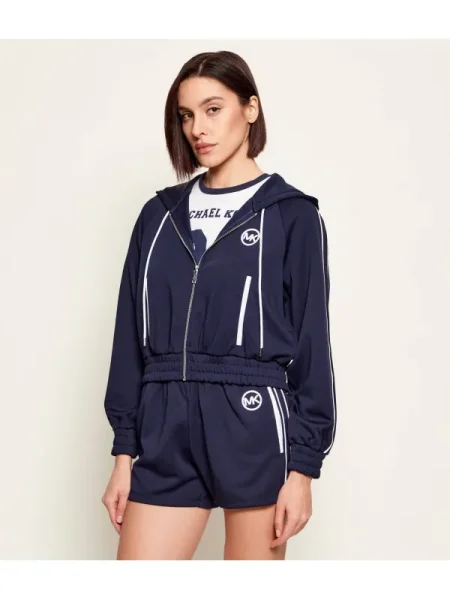 MICHAEL Michael Kors bluză bleumarin cu glugă uni