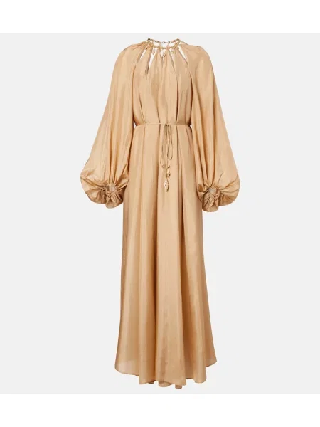 Rochie maxi Zimmermann de mătase bej