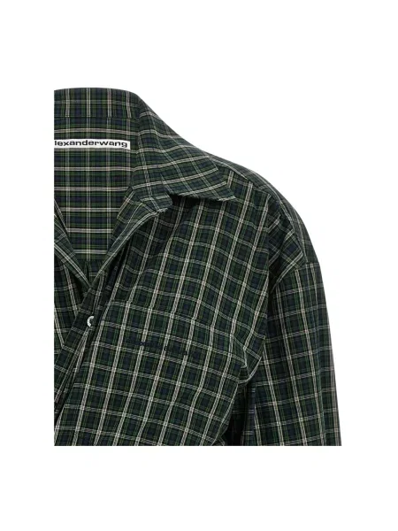 Mała mały koszula Alexander Wang wiązana zielona
