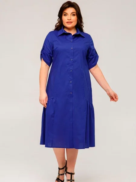 Сукня міді All Posa поліестер/еластан синій