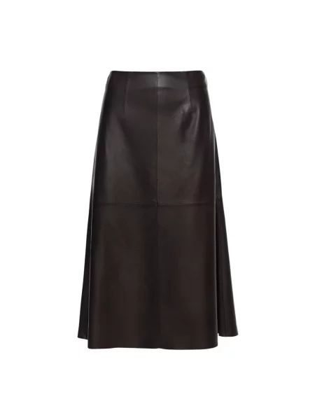 Spódnica skórzana Wakakuu Icons brązowa