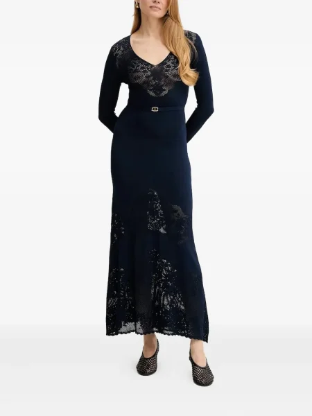 Rochie maxi Twinset de costum albastru