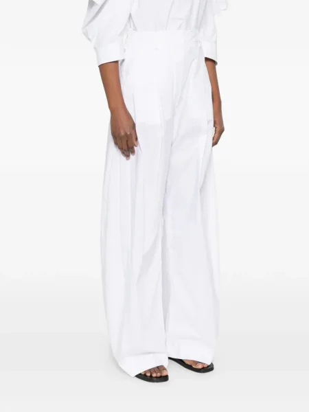 Pantaloni Thelatest plisate alb