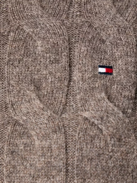 Tommy Hilfiger пуловер дамски от вълна кафяво