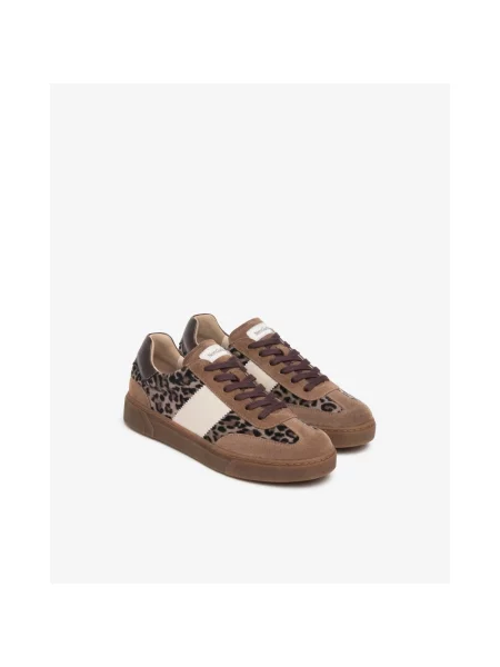 Sneakersy Nerogiardini zamszowe w panterkę brązowe
