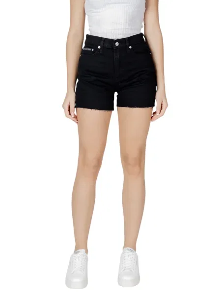 Szorty jeansowe Calvin Klein Jeans czarne