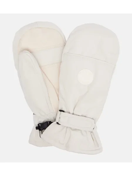 Mănuși Yves Salomon din piele alb
