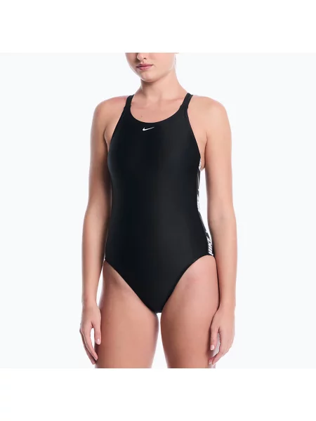 Costum de baie întregi Nike cu autograf negru