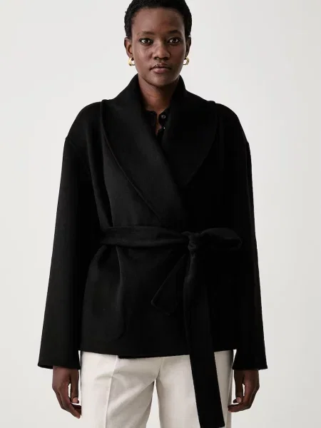 Calvin Klein palton scurt pentru femei cu lână negru