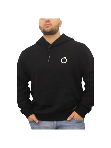 Bluza z kapturem Trussardi z kapturem z nadrukiem czarna