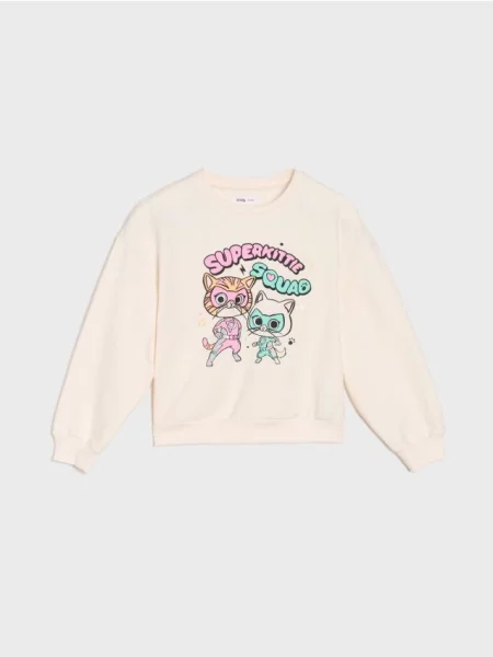 Sinsay mikina Disney SuperKitties krémová