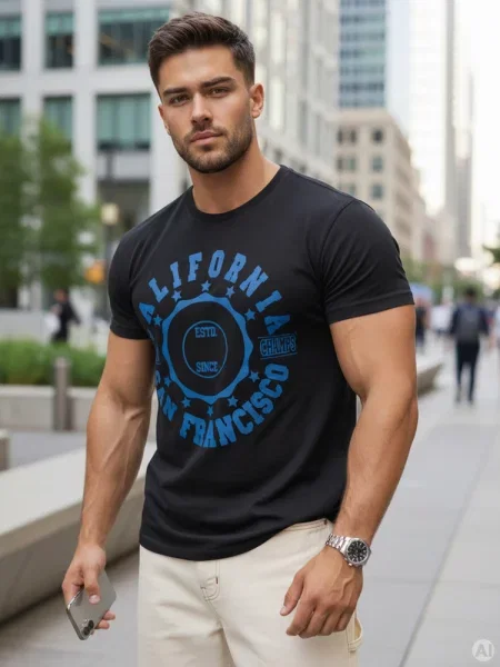 T-shirt z nadrukiem Dstreet czarny