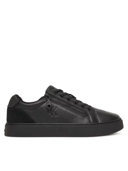 Calvin Klein Sneakersy Classic Cup Laceup Zip Lth czarny