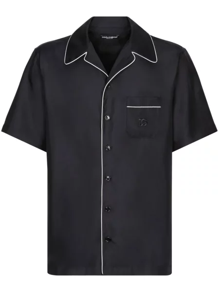 Cămașă Dolce & Gabbana cu broderie albastru