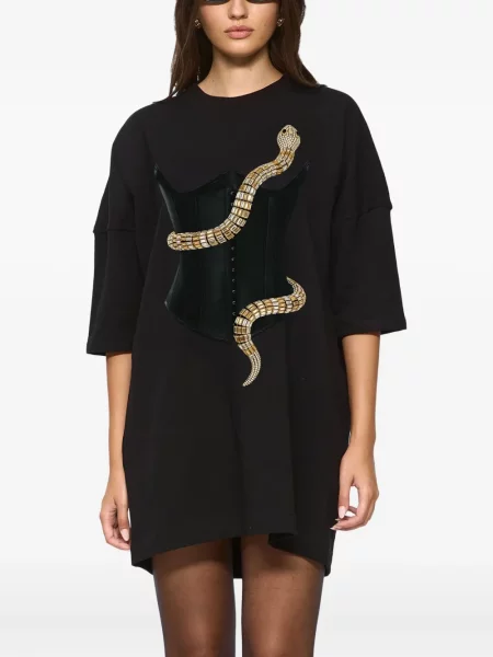 Rochie mini Hamza cu imagine de costum negru