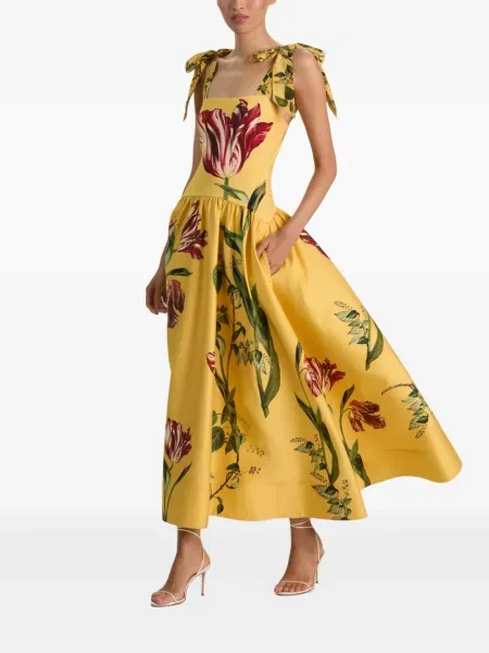 Rochie maxi Alice + Olivia cu imagine cu legături galben