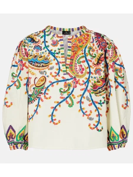 Top Etro z nadrukiem z wzorem paisley biały