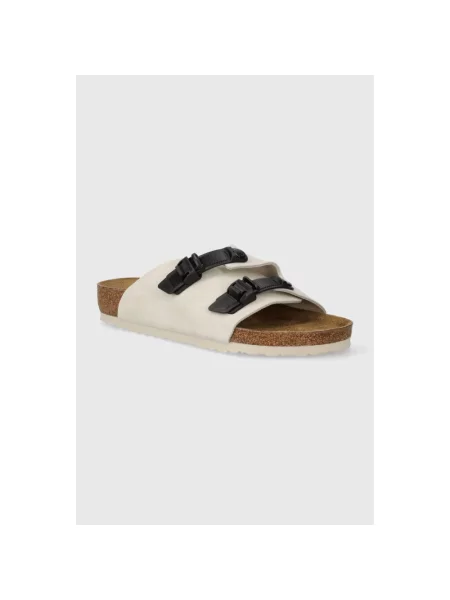 Klapki Birkenstock zamszowe beżowe
