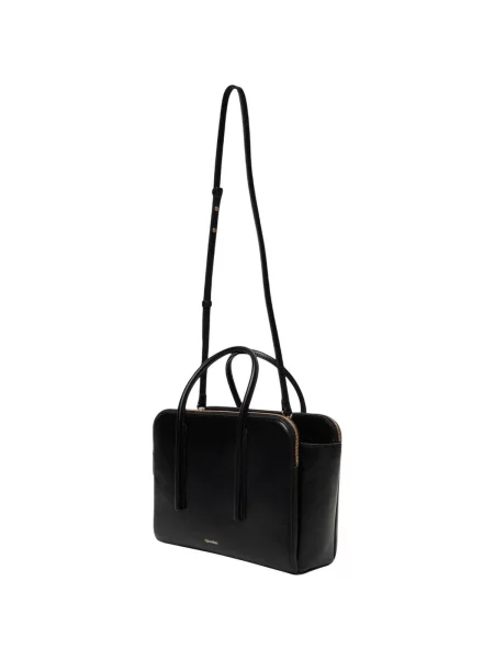 Calvin Klein Kabelka Carryall Mini Leather Tote Bag černá